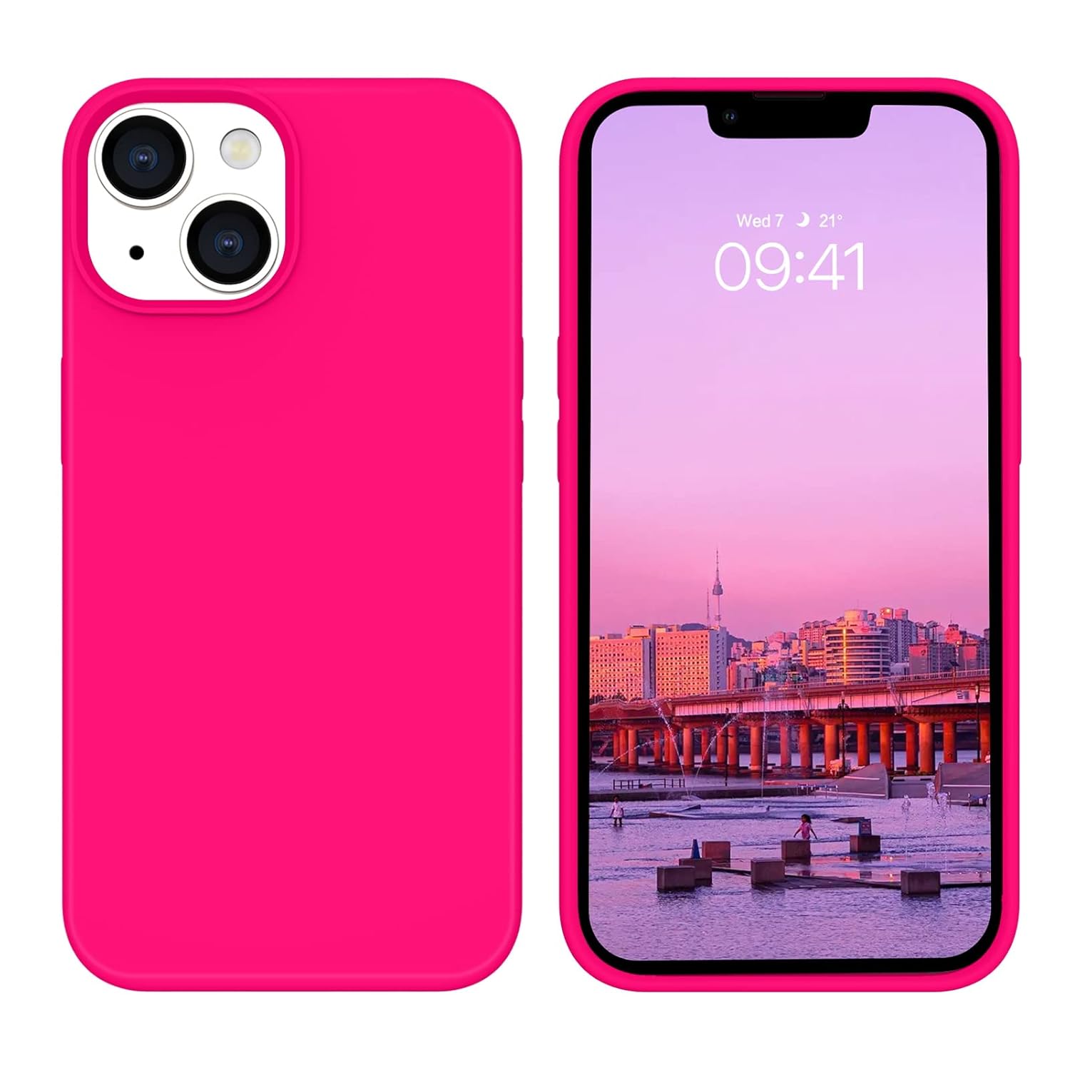 BENTOBEN Compatible with iPhone 14 Case Soft Silicone Gel Rubber Bumper Microfiber Lining Hard Back Shockproof Protective Phone