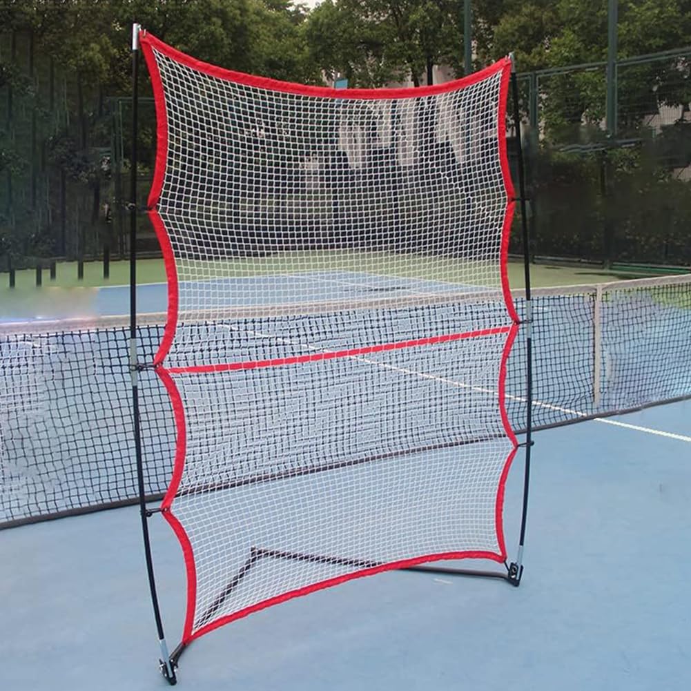 Tennis Trainer, Tennis Rebounder 6.6x4.6ft per Allenamento di Rimbalzo e volée, Rete da Rimbalzo Portatile da Tennis con Angolo Regolabile, per Allenamento Indoor e Outdoor