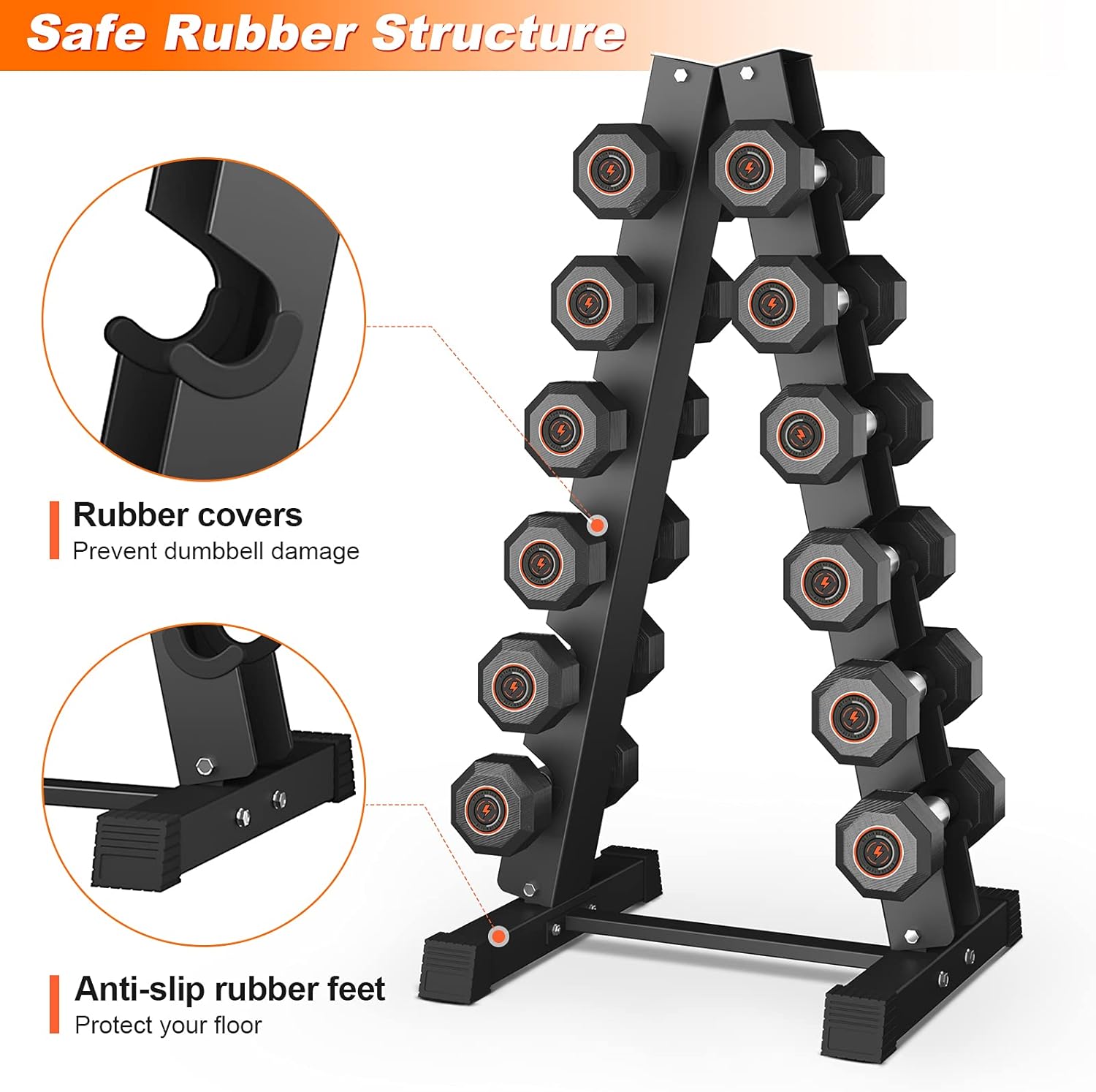Dprodo Dumbbell Rack, Steel Weight Rack for 6 Tier A-Frame Dumbbells, A-Frame Dumbbell Rack Stand, Dumbbell Holder, Versatile Design Weight Rack for Dumbbells for Home Gym : Sports & Outdoors
