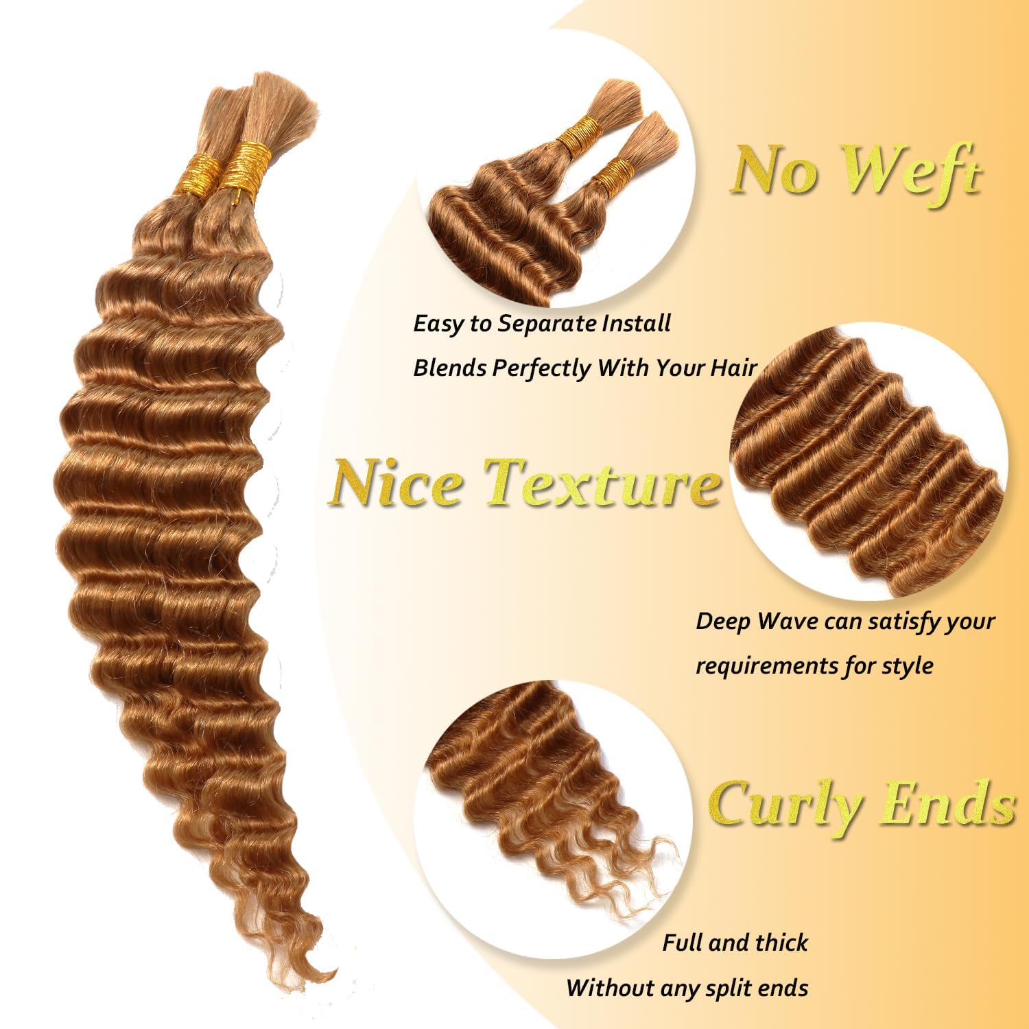 Hair for Boho Braids (Deep Wave 27#, 20Inch 100g(50gx2Bundles)) - Image 4