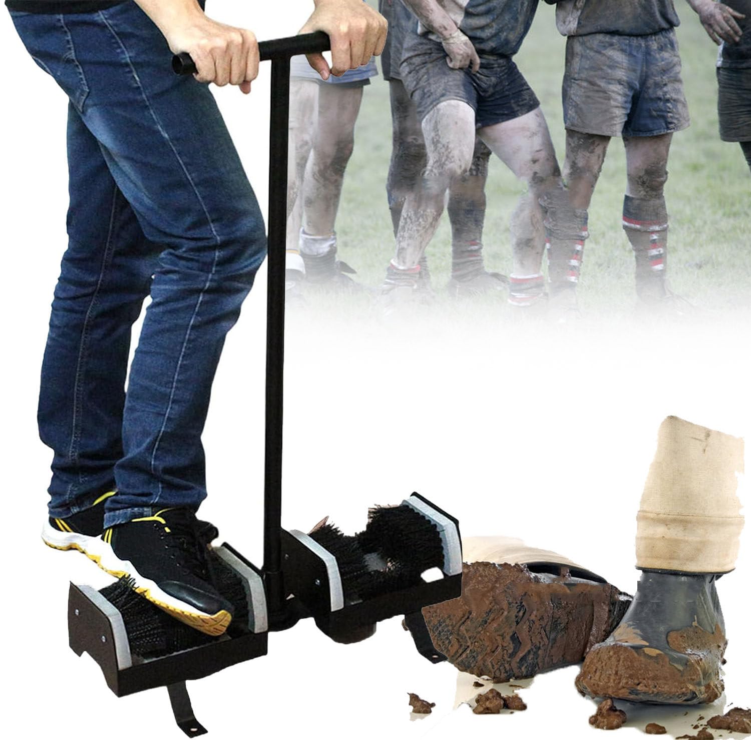 Cepillo Raspador de Botas JardíN de Alta Resistencia, Limpiador de Botas de Exterior, con Mango de Agarre, Limpia el Barro Botas de Lluvia, Botas de ConstruccióN y Calzado Ecuestre