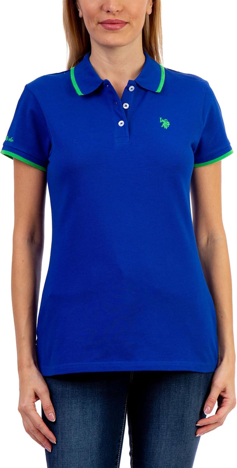 U.S. POLO ASSN. Tipped Polo Shirt Parisian Blue LG