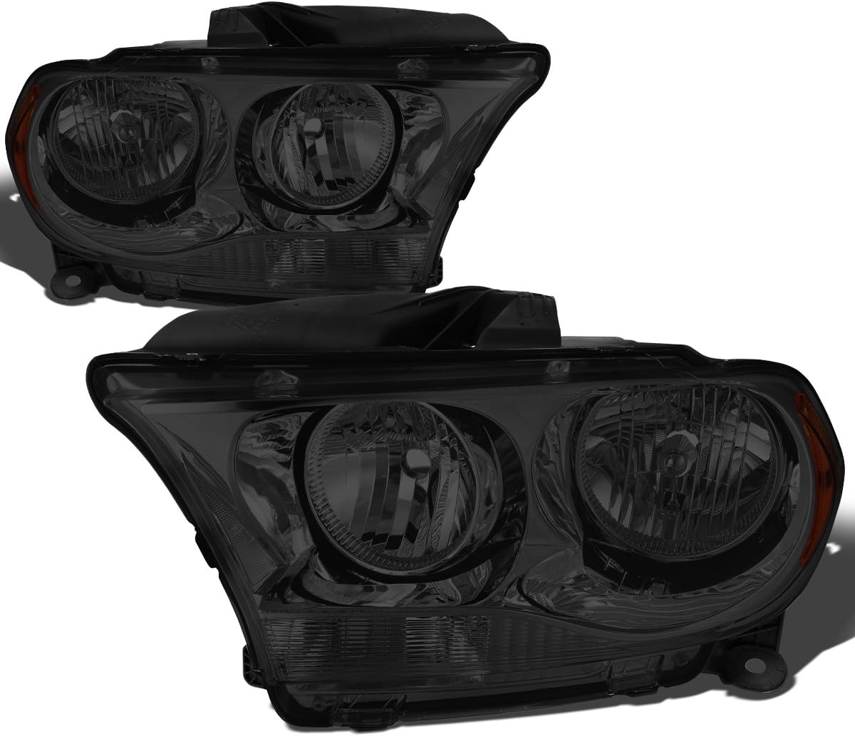 New Deal DNA Motoring HL-OH-DDUR11-SM-AM Smoke Lens Amber Headlights Replacement For 11-13 Durango