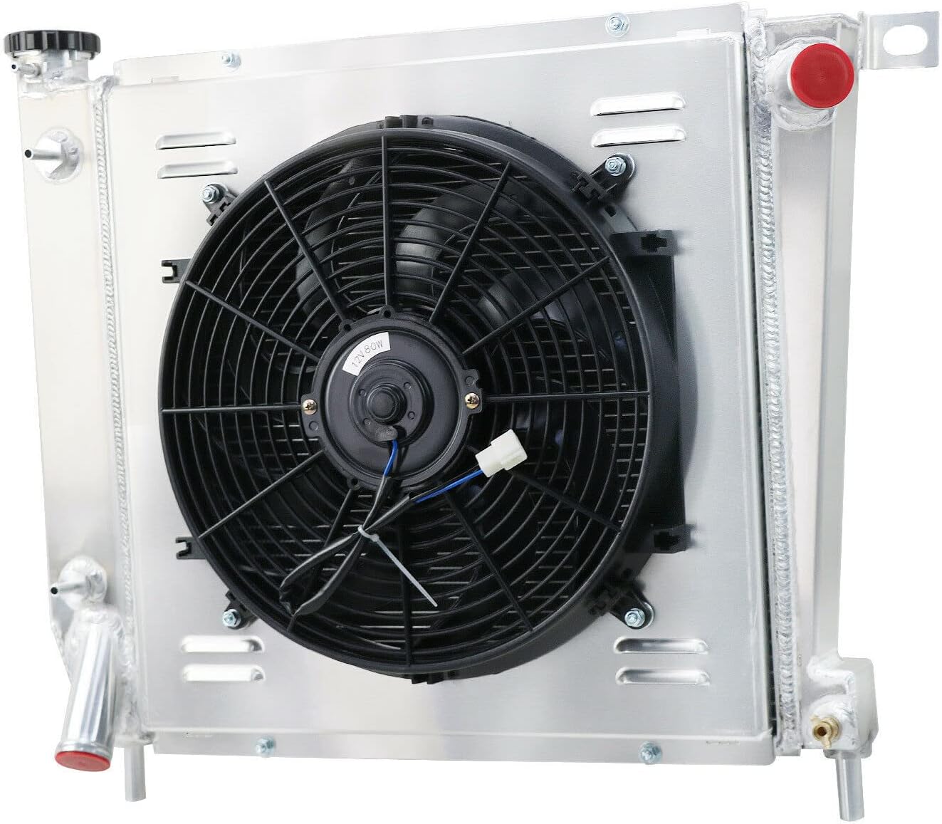4-Row Radiator Fan Shroud Set Compatible with 1990-1994 Ford Explorer Limited Sport XL XLT Ranger Mazda B4000 LE SE 4.0L V6 All Aluminum 1992 1993 1991