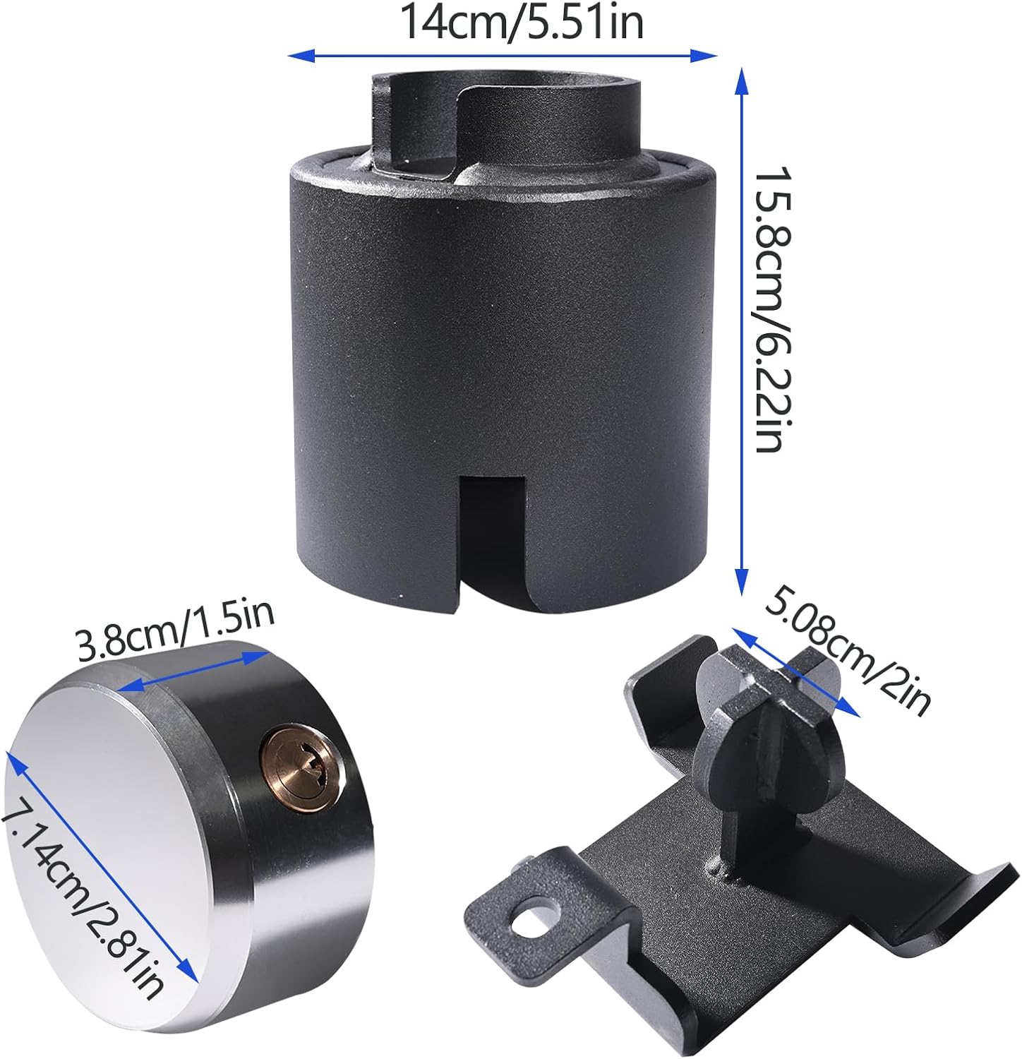 Heavy Duty Trailer Hitch Lock,Anti Theft Trailer Tongue Lock Secure with Ball Coupler for Rv,Trailer,Boat,Pickup,Camper (2'')