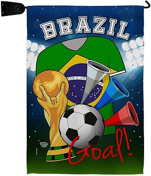 FIFA World Cup Brazilian Flags Home Decor Banner Room Wall Art Patio Porch Lawn Garden Outdoor Decorations Tapestry Yard Signs Sports Fan Team Qatar Trophy Soccer Game Football Gifts Made In USA