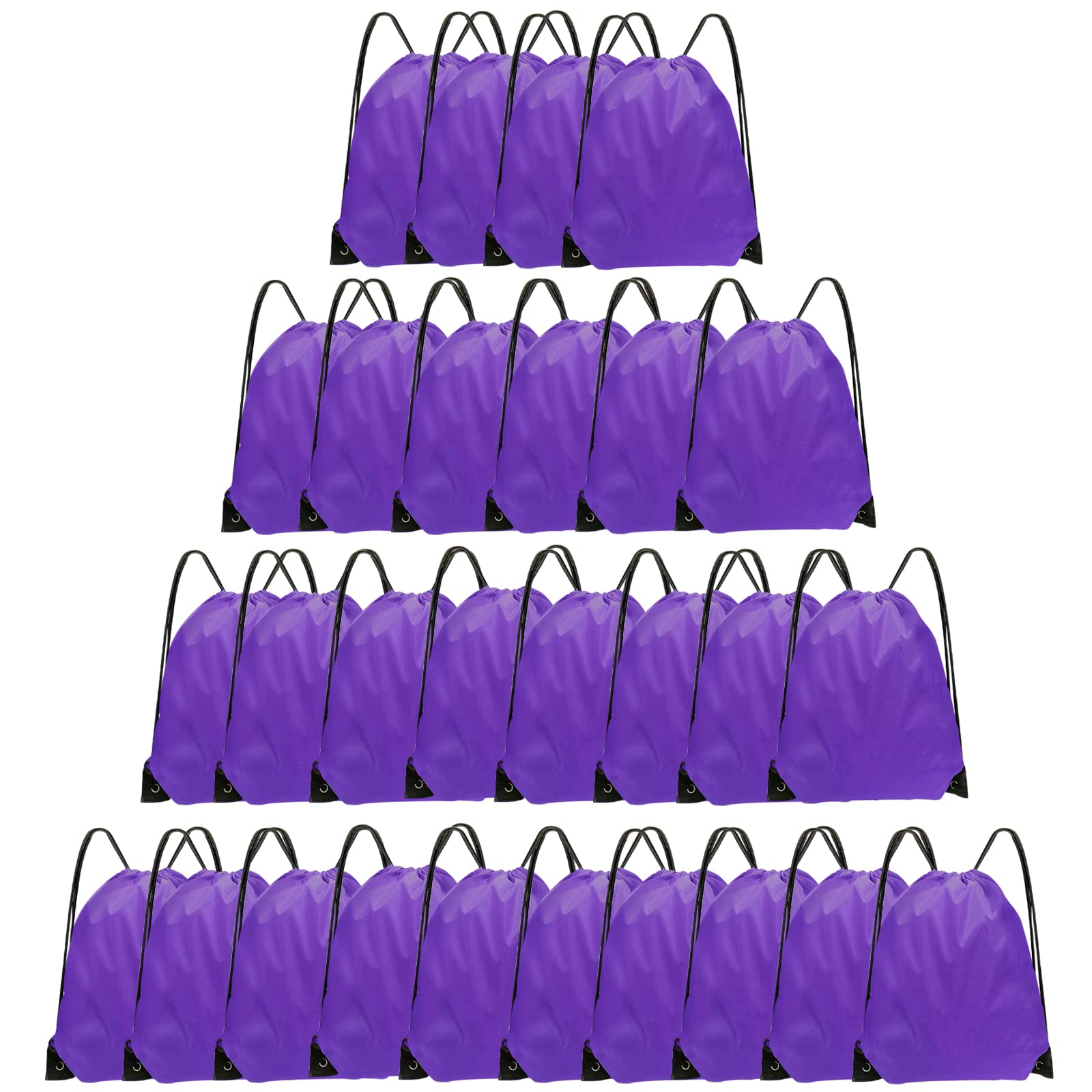 Grneric Drawstring Bags 28 PCS Drawstring Backpack Bulk String Backpack Cinch Bag Sackpack for Men Women Gym (Purple)