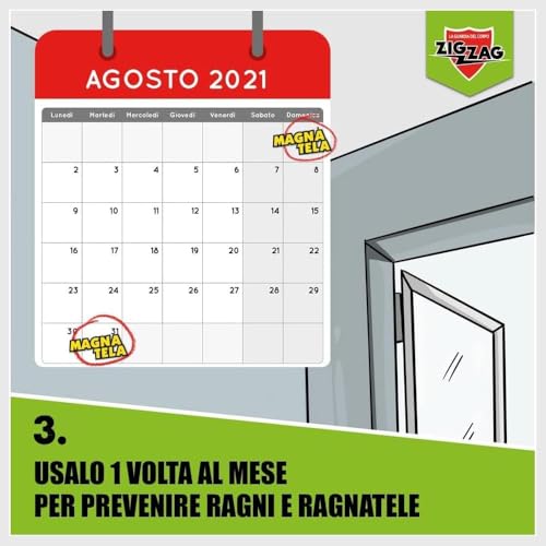 3 PEZZI Zig Zag Magnatela Maxi Formato da 600ml - Insetticida Ragni con Azione Residuale, Efficacia Immediata, Protezione Elevata, Facile Utilizzo,Evita la formazione di ragnatele.Made in Italy - 5