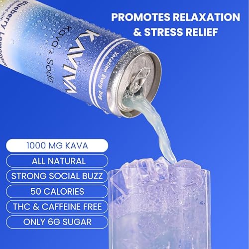 Miniatura 12 de Kaviva Seltzer de kava y soda Relajación social Efectos calmantes 50 calorías Desenrollado natural Todo natural Bebida funcional sin