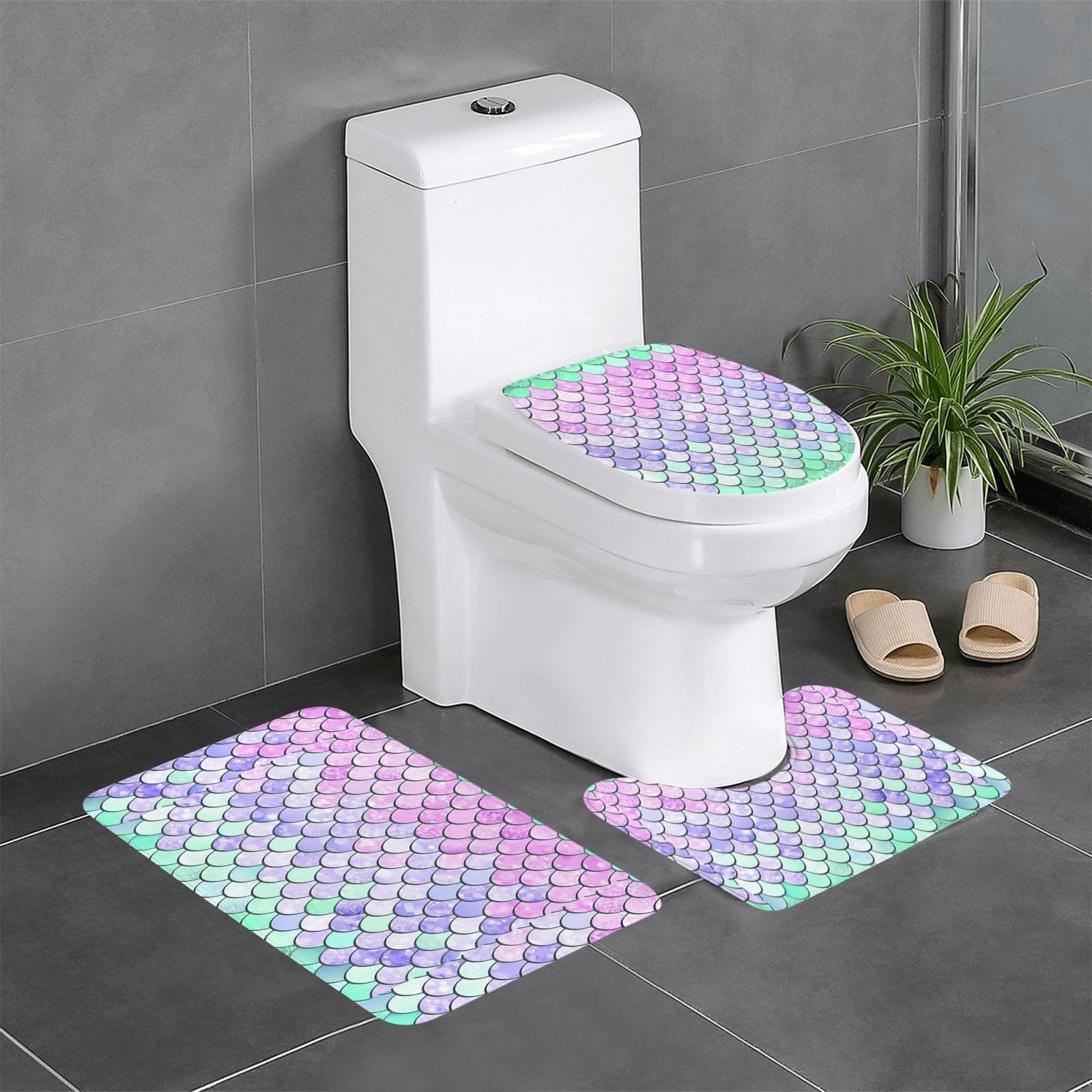 Tapis de sol antidérapants pour cuisine et toilettes au style sirène marin