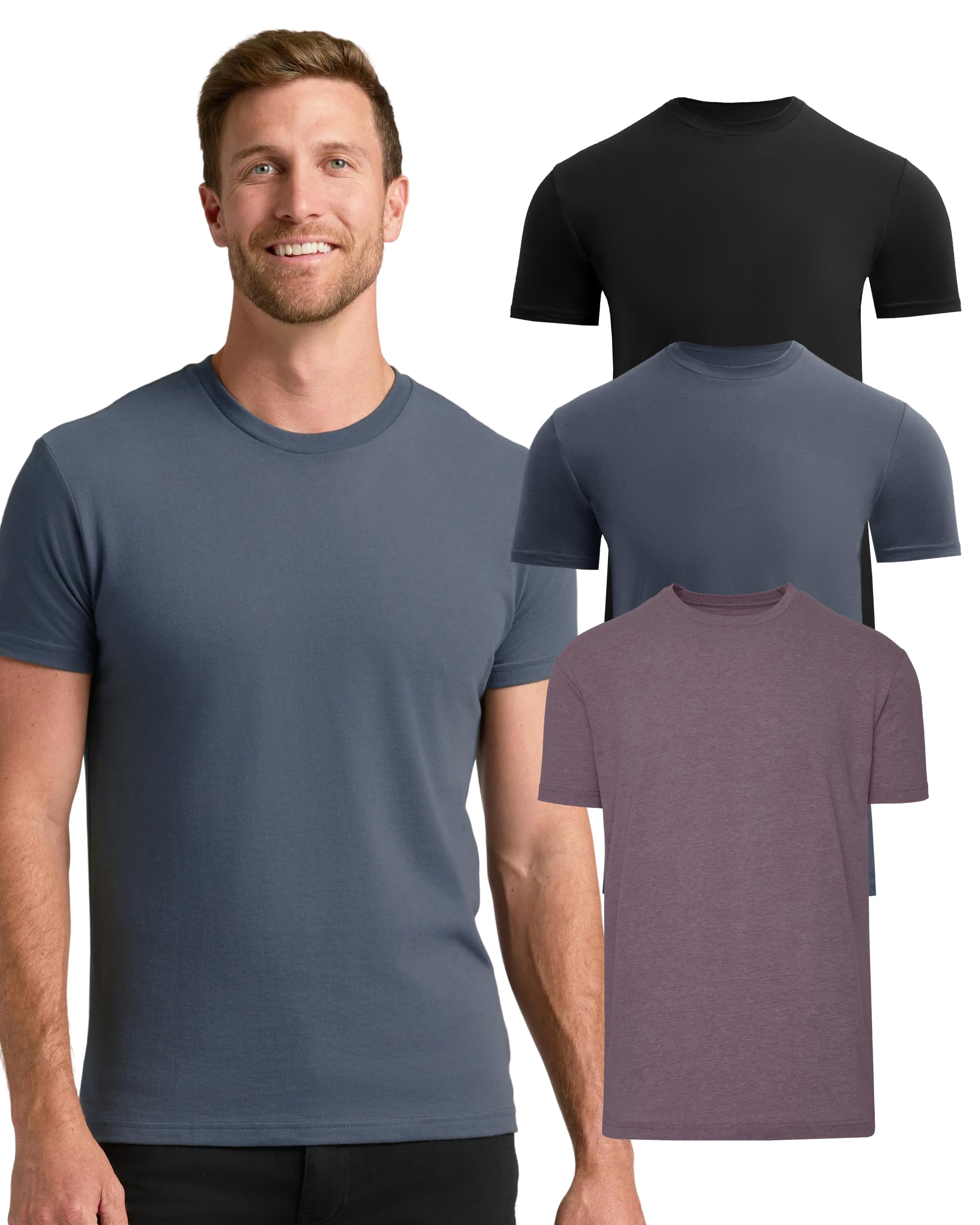 True Classic Mens T-Shirts – Short Sleeve Crew Neck T Shirts for Man, Cotton Blend Plain Novelty Men's T-Shirts 3X-Large Dark Pack (3-pack) 3