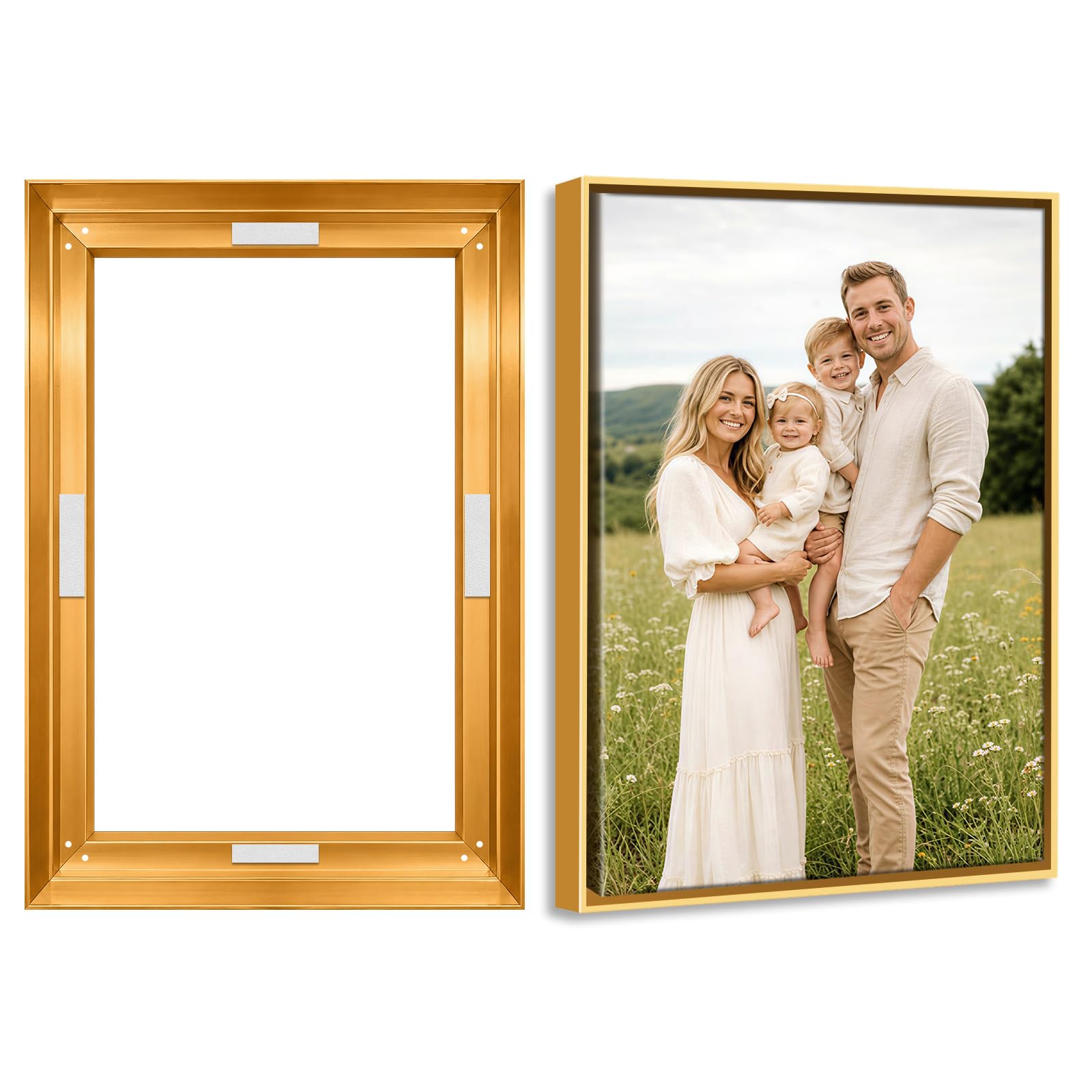Floating Frame for 30x40cm(12x16in) Stretched Canvas with 0.98in Deep,Gold