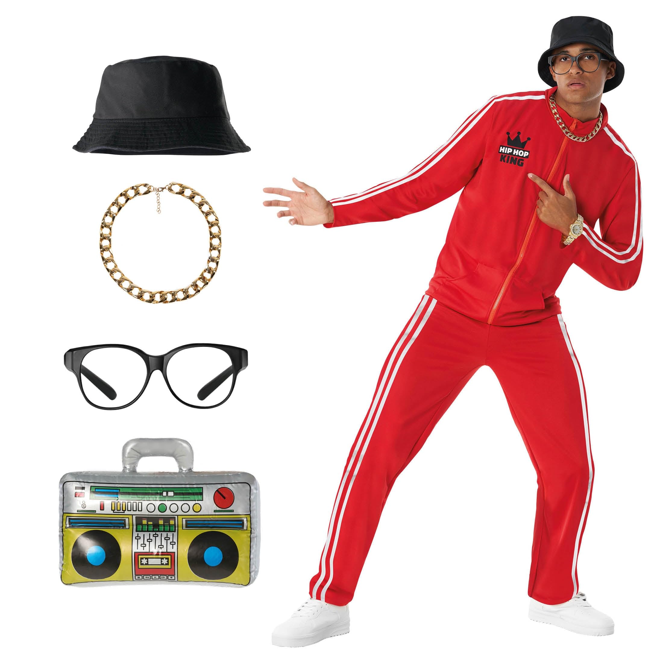 Morph Disfraz Años 80 Hombre, Disfraz Rapero Halloween Hombre