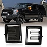 HTZCMOTO Switchback LED Side Mirror Turn Signal Lights Compatible with 2008-2016 F250 F350 F450 F550 Super Duty, Dynamic Sequential Amber Turn Signals & White Running Parking Lights, Smoked Len