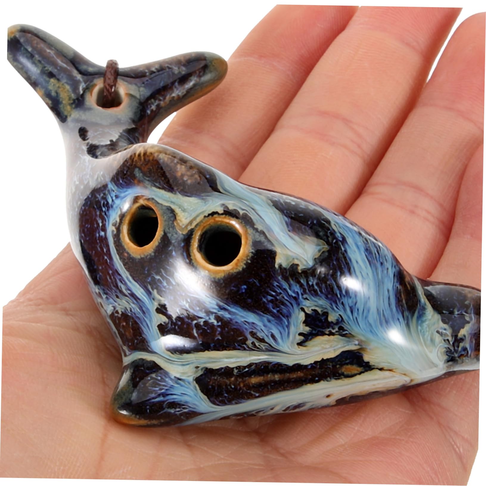 Toddmomy White 6 Hole Ceramic Instrument Boys and Girls Musical Decorative Design