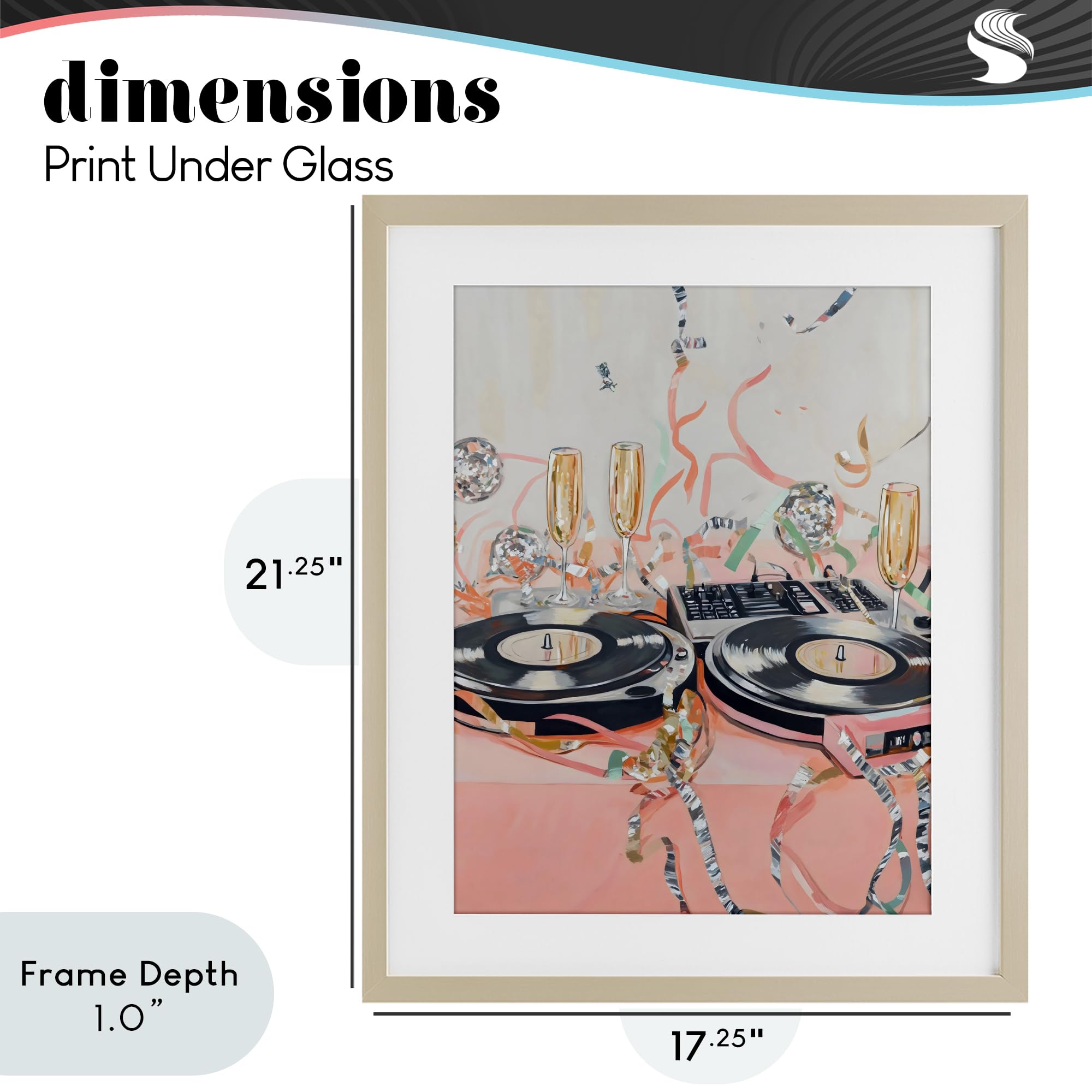 Affiche encadrée « Plateau tournant rétro et fête de champagne »