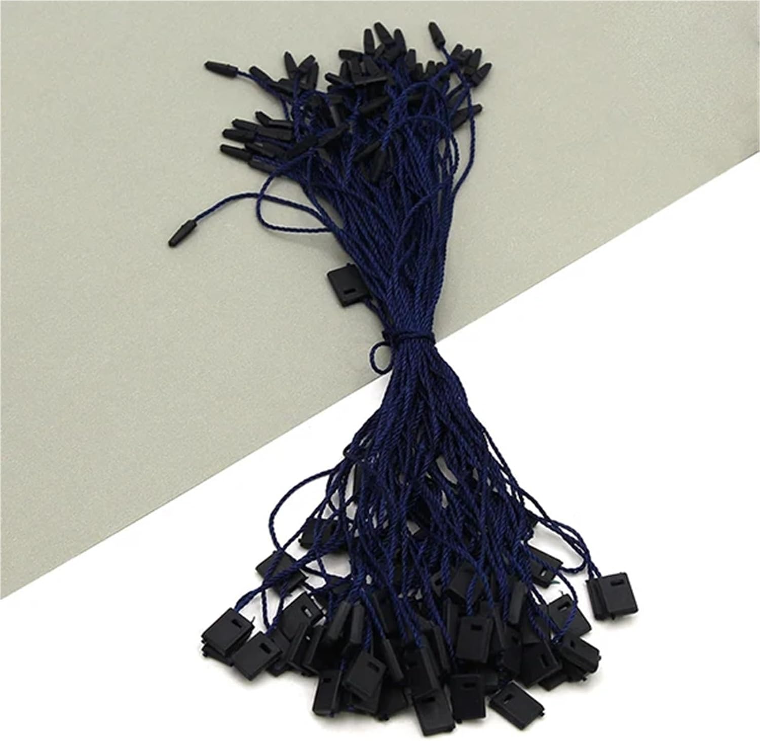 Hang Tag String 1000pcs Handmade Tag Colorful Rope Cords Square Plastic Hanging Tags for Clothing DIY Polyester Labels Garment Accessories(Dk.Blue)