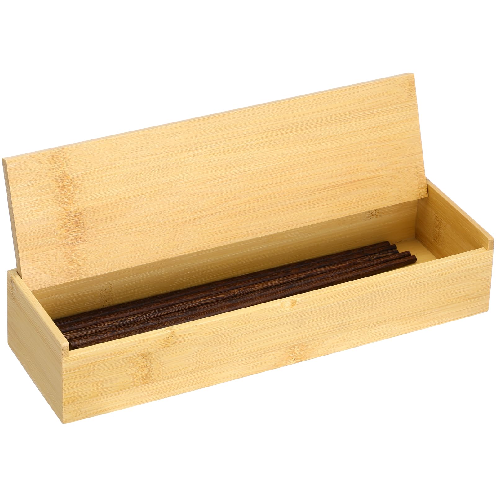 Sewroro Organizador de Cubiertos de Bambú Rectangular para Cocina y Restaurante, Caja Multifuncional Drenaje Conveniente y Diseño Ahorrador de Espacio