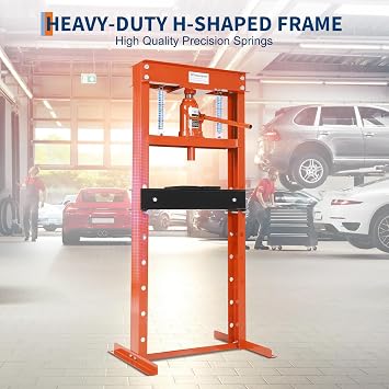 DEXSO 20 Ton H-Frame Hydraulic Shop Press, Orange