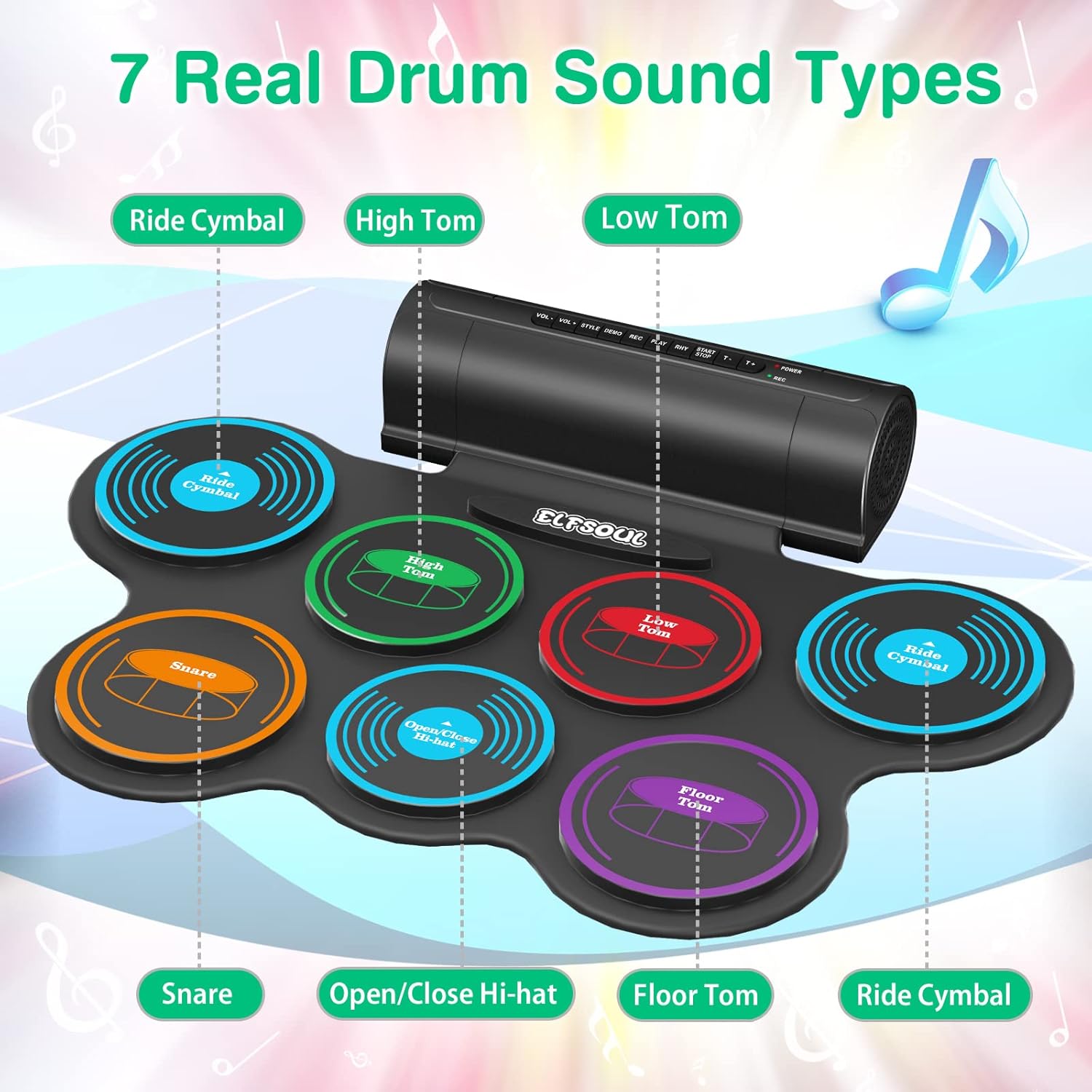 Buy 7 Pads Childrens Electronics Kit For Kids, RollUp Practice Kids