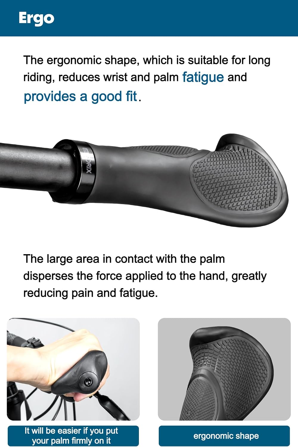 GORIX Bike Ergo Grip Handlebar Handle Grip Lock-on Shock Absorption Bicycle Cycling (GQZ556)