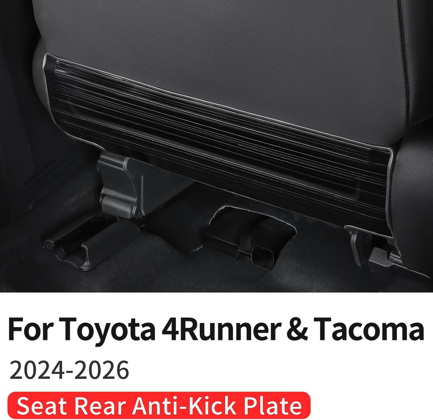 Stainless Steel Seat Kickplate for 2024-2026 Toyota 4runner N500 & 2025 Tacoma Interior Protective Panel Scratch-Resistant Wear-Resistant Upgrade Kit 2025 4runner Accessories (Black)