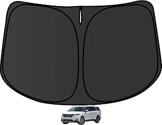 Kia Carnival 2015-2022用カーニバルフロントガラスサンシェード UVカットアクセサリー、1:1カスタム折りたたみ式厚手耐摩耗フロントウィンドウサンシェードバイザー、車を涼しく保ちます