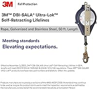 Vista 5 de 3M DBI-SALA Ultra-Lok Línea de vida autorretráctil 3503882, cable de acero inoxidable, 50 pies