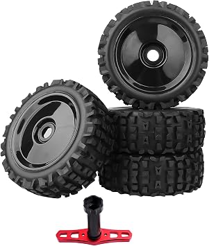 PreGlued 17mm Hex RC Wheels and Tires 1/8 Scale RC Buggy Tires for Arrma Typhon 6S 3S Talion 6S, Losi 8IGHT, HPI, Team Associated