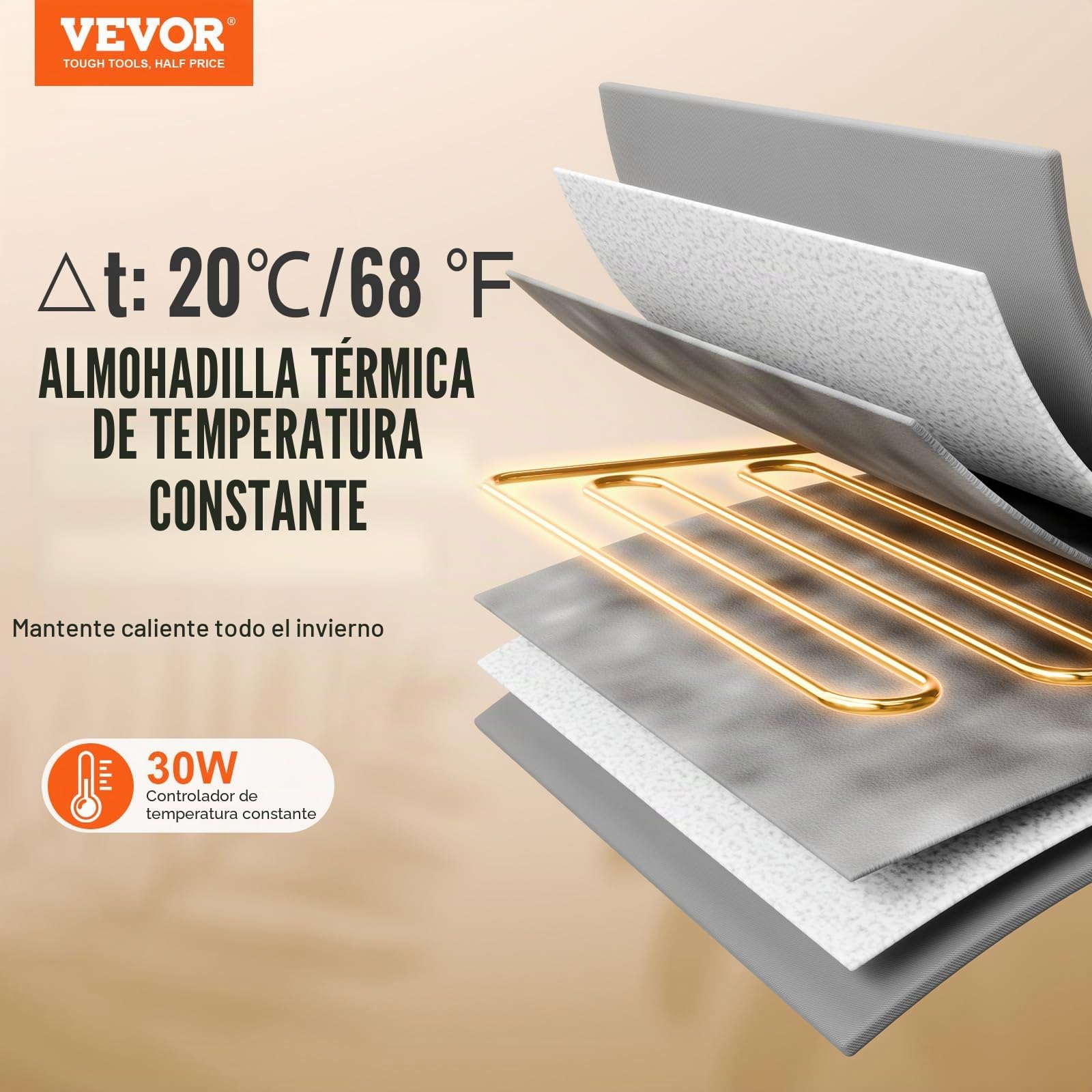 VEVOR Casa para Gatos con Calefacción de 48 x 56 x 44 cm, Refugio para Gatos Plegable Al Aire Libre de Tela Oxford 600D con Almohadilla Térmica, Temperatura Ajustable y Temporizador, Verde (Medio)