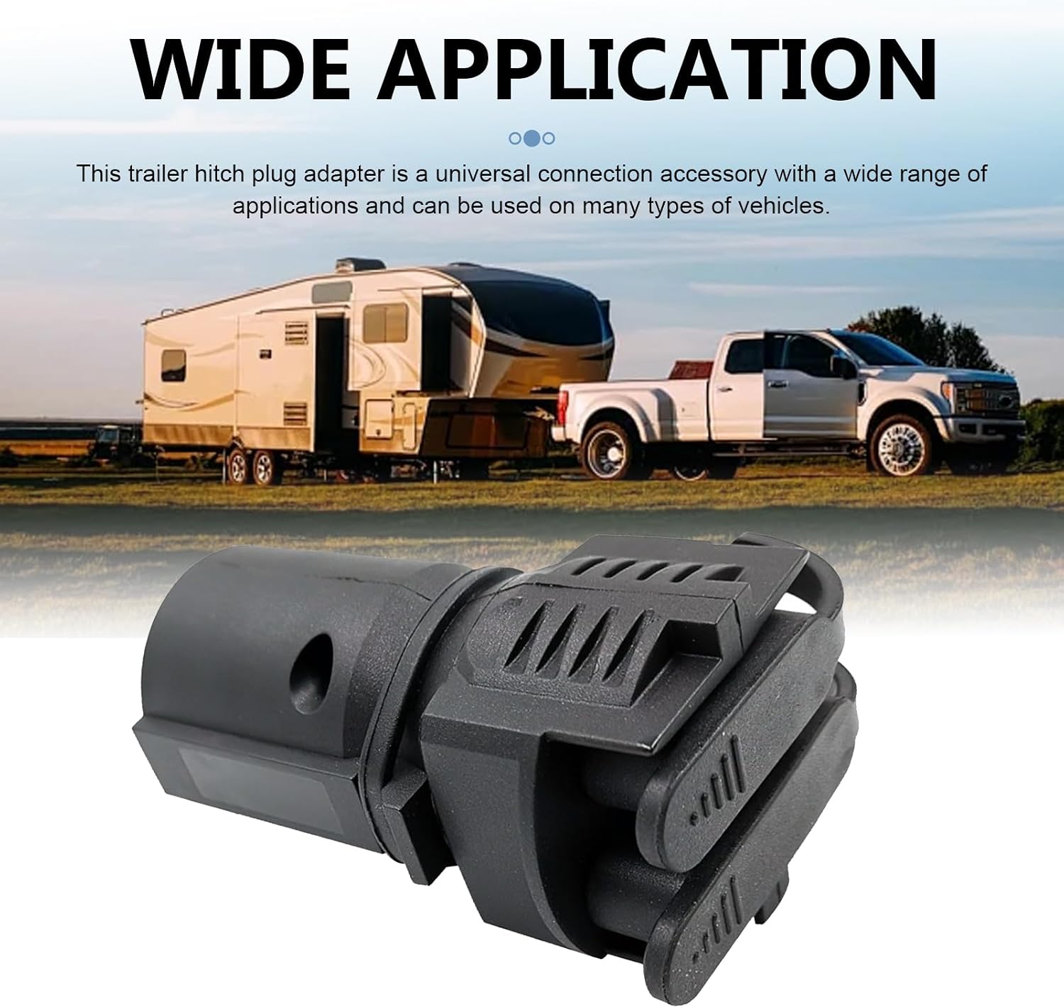 7 Pin to 4 Pin and 5 Pin Trailer Adapter, 7 Pin Car Trailer Tow Connector Replacement, 2-in-1 Design Vehicle Hitch Plug Adaptor, Universal Waterproof Connector for Most Cars (Black)