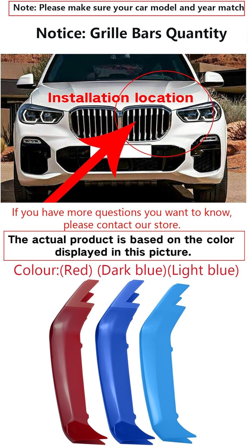 SANRILY Black,Red,Yellow Multi-color Grille Insert Trims Compatible With BMW X2 F39 2018-2022 with 8-Beam stripe grille insert trims Exact Fit Standard Kidney Grill