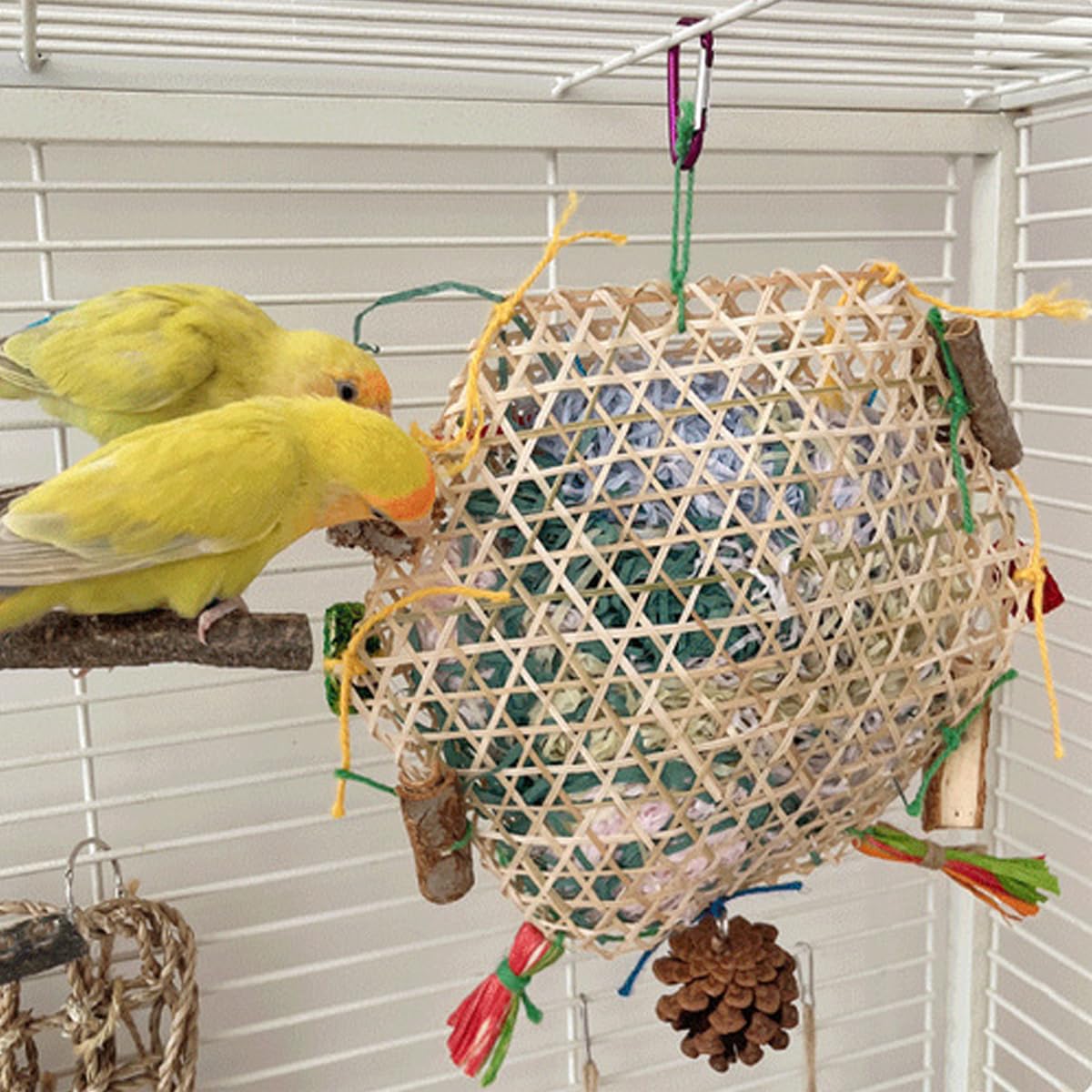 ZYYRSS Parrot Conure Shredding Foraging Hanging Bell Toys for Parakeets Cockatiel, Budgies, Lovebird and Small Birds Cage - Image 4