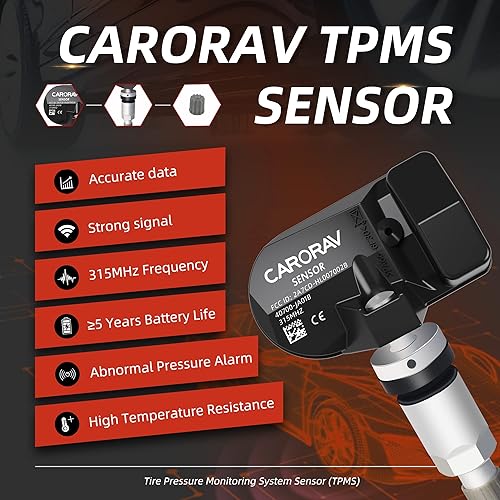 Miniatura 7 de Sensor TPMS, paquete de 4 sensores de sistema de monitoreo de presión de neumáticos para Nissan 350z Altima Versa Infiniti, sensor de neumáticos de
