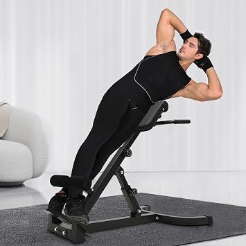 Hyper Back Extension Roman Chair, Multi-Functional Bench for Full All-in-One Body Workout Adjustable Ab Sit up Hyperextension Weight Bench for At-Home Workouts,Waist Abdominal Back Trainer