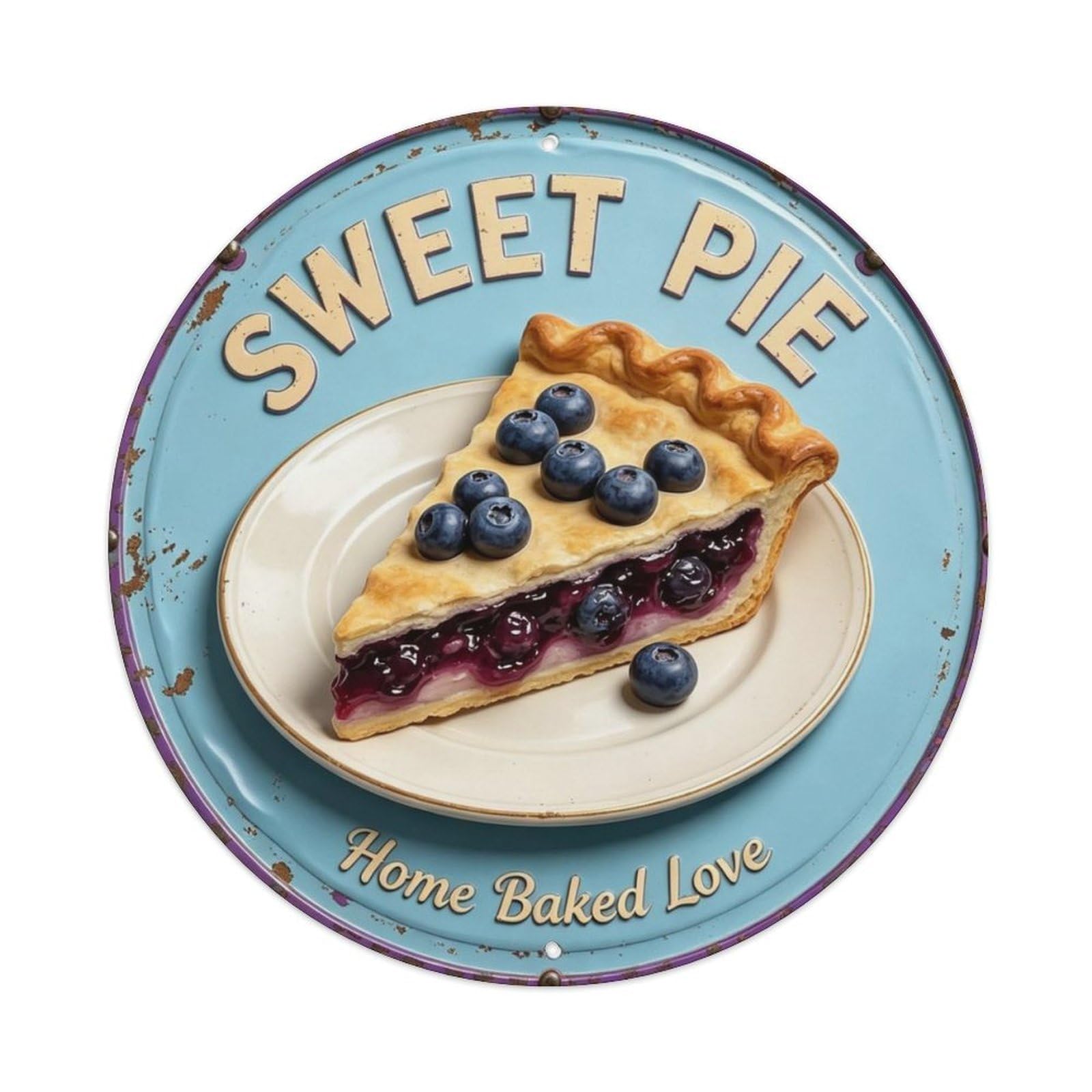 Home Baked Love Metal Tin Sign Plaque