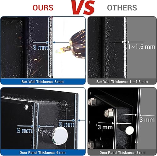 Miniatura 2 de Caja fuerte resistente de 3.5 pies cúbicos para negocios con teclado digital, caja fuerte de depósito para dinero con ranura para caída, 27 x 15.7 x