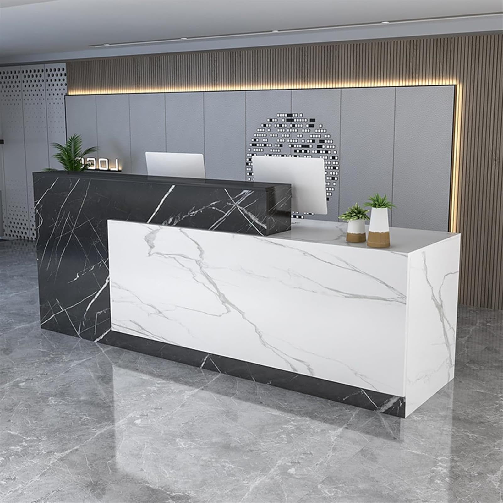 Moderno banco reception con cassetti chiudibili in legno scrivania per vendita al dettaglio ufficio salone di bellezza 60 x 60 x 100 cm