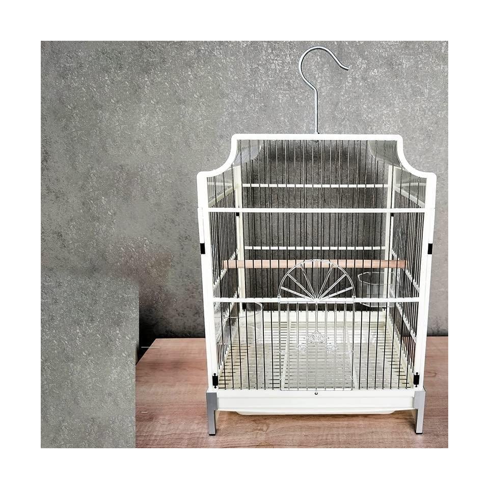Jaula para pájaros, Jaulas for pájaros for al Aire Libre Jaula Grande de Metal portátil for Casa Colgante Cuadrada for Gran(White)
