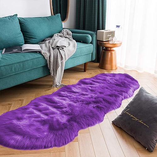 Miniatura 138 de Latepis - Tapete de cuero sintético, esponjoso, pelo largo, de 5 x 8 pies, color blanco, para la sala, dormitorio, sala de juegos o habitación del