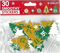 Special Christmas Advent Calendar Stickers - 30 Tree Stickers on Numbers 1 to 25