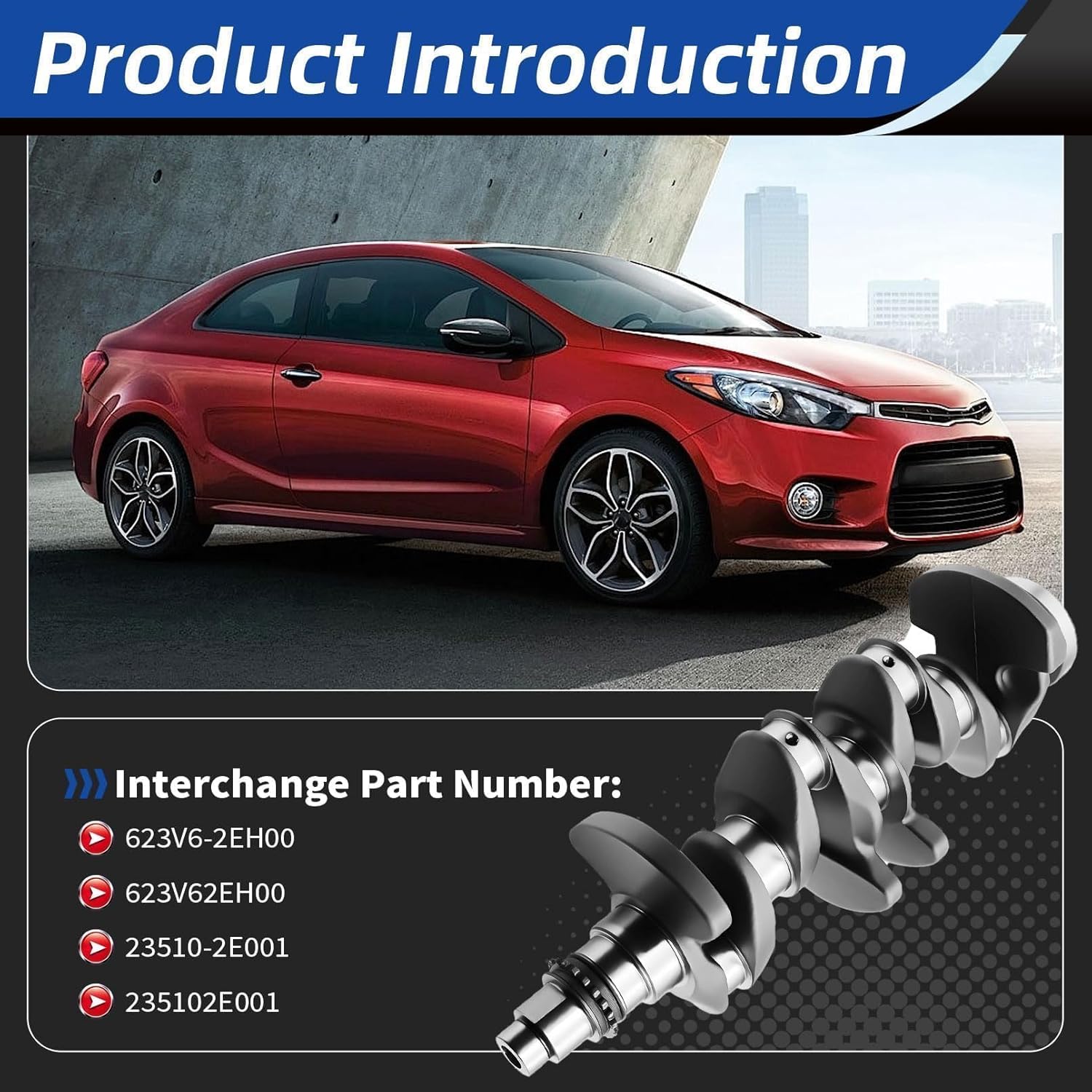G4NA Engine Crankshaft Connecting Rods Bearing Kit 2.0L 623V62EH00 Compatible with Soul 2014-2019 Forte5 Tucson 2014-2018 Forte Koup 2014-2016 623V6-2EH00