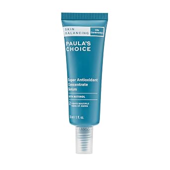 Paulas Choice SKIN BALANCING Antioxidant Concentrate Face Serum, Retinol & Vitamin C, Anti Aging, Anti Wrinkle & Large Pores, Oily Skin, 1 Fl Oz