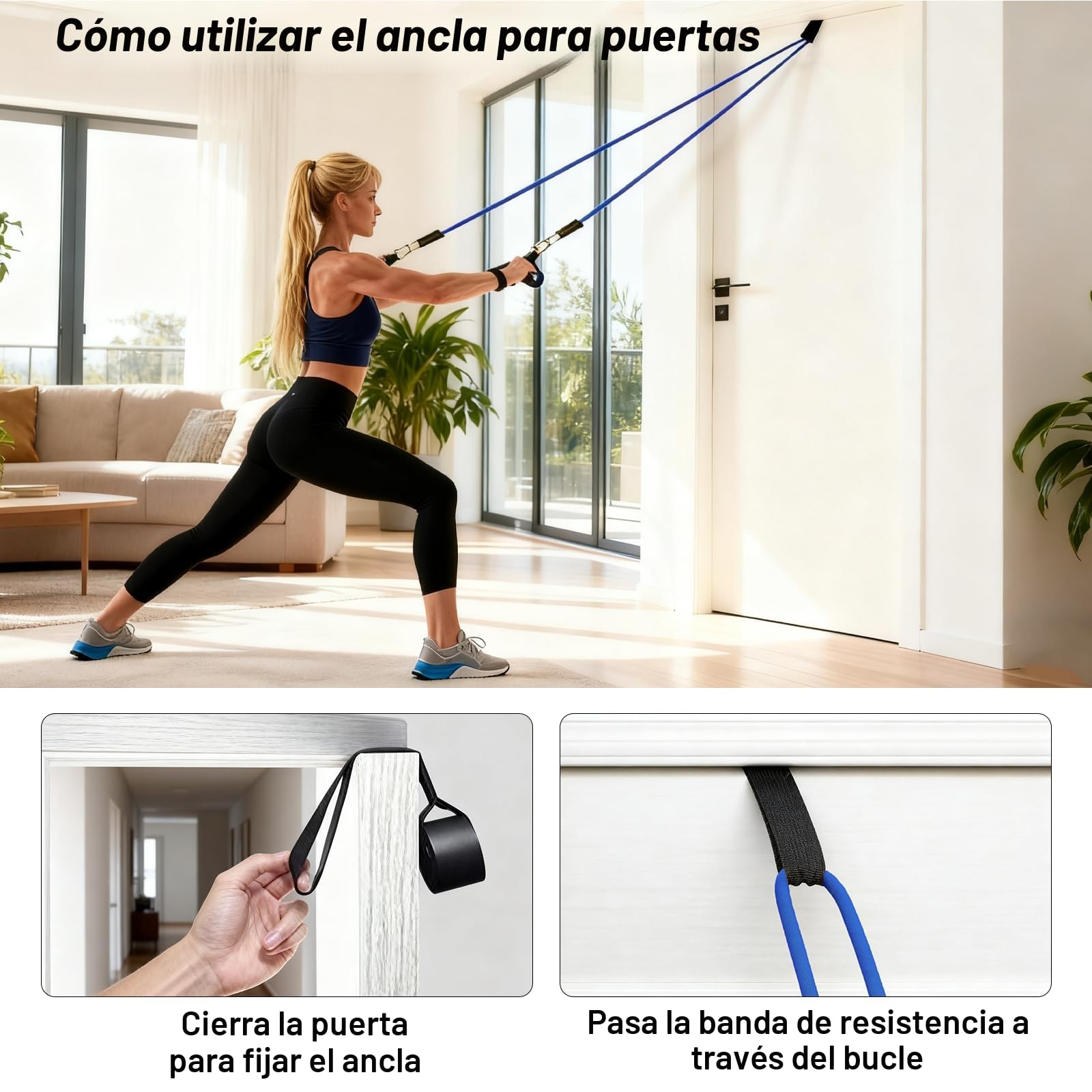 Gomas Elasticas Musculacion,5 Diferentes Niveles Bandas Elasticas Musculacion,10-150LBS Cintas Elasticas Musculacion con Anclaje para Puerta,Asas,Correa para Tobillo,Bandas de Resistencia