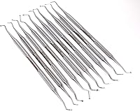 Vista 4 de Juego de 10 excavadoras de cucharas dentales 1MM-2.5MM Compuesto restaurador Llenado de dientes cavidad cariosa eliminación de caries instrumentos
