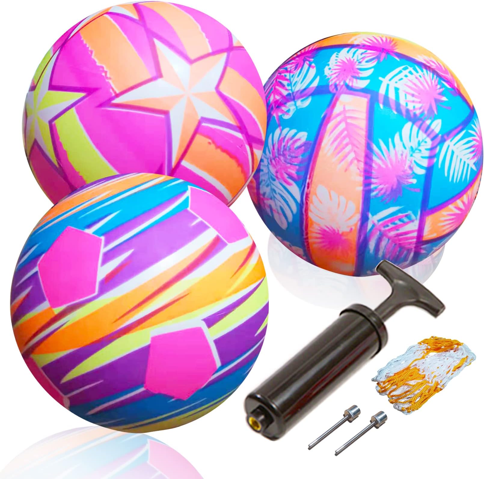 Colourful Sports Balls Playground Ball for Kids and Toddlers, Soft Kickball Dodgeball Handball Set for Playing, Indoor and Outdoor Play Toy, 7 Inch, Pack of 3