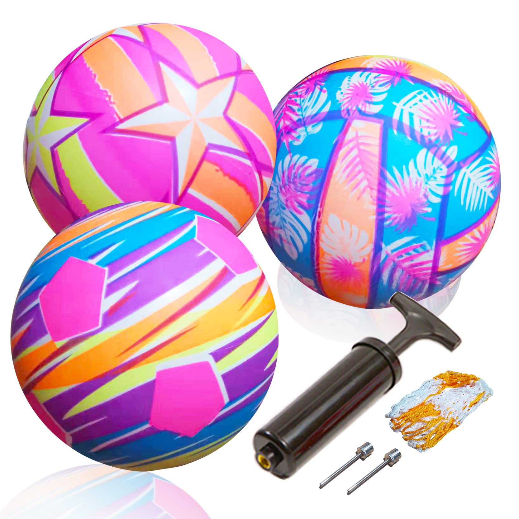 Colourful Sports Balls Playground Ball for Kids and Toddlers, Soft Kickball Dodgeball Handball Set for Playing, Indoor and Outdoor Play Toy, 7 Inch, Pack of 3