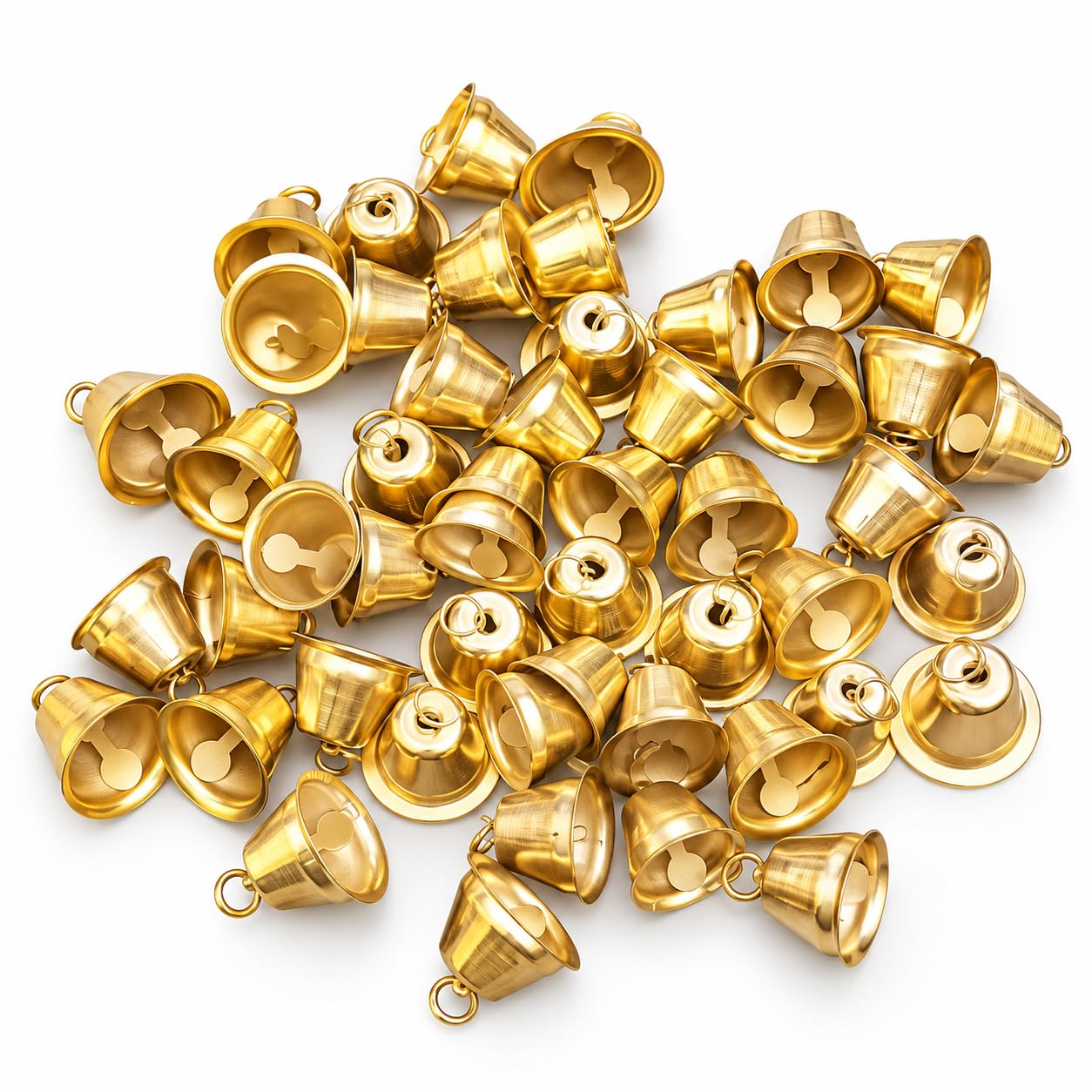 50 Golden Bells & Beads - DIY Crafts & Decorations -1