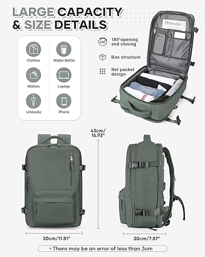 Vista 241 de VECAVE Mochila de viaje para laptop, mochila aprobada para vuelos,Mochila deportiva para universidad casual, E-peacockblue, Mochila para laptop