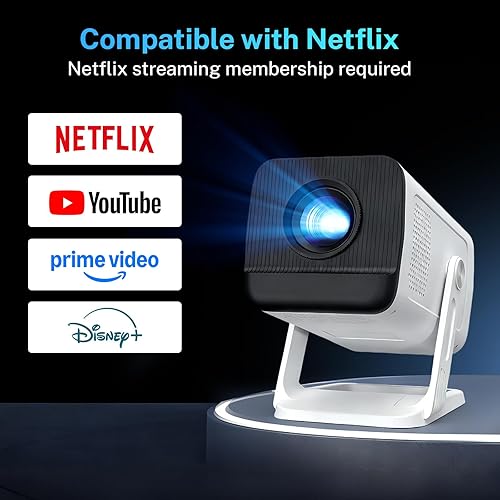 Miniatura 2 de [Aplicación oficialmente Liscensed] Mini proyector inteligente para dormitorio con WiFi y Bluetooth bidireccional 5.4 Auto Keystone 1080P 4K Soporte